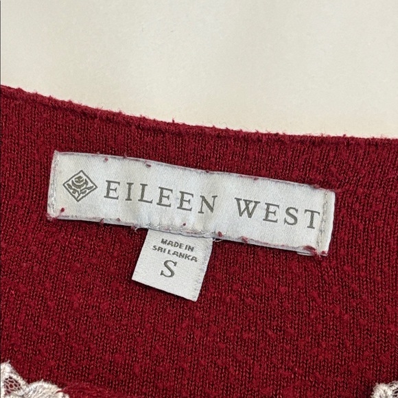 EILEEN WEST Claret Dream Sweater Knit Long Sleeve Ballet Nightgown burgundy sml - Picture 6 of 15